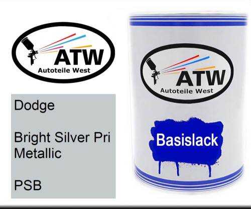 Dodge, Bright Silver Pri Metallic, PSB: 500ml Lackdose, von ATW Autoteile West.